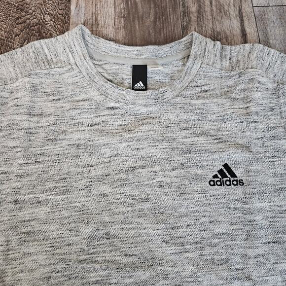 Adidas Pique T-Shirt Tee Gray Midweight Short Sleeve Active Size Mens Small Crew - Picture 6 of 9